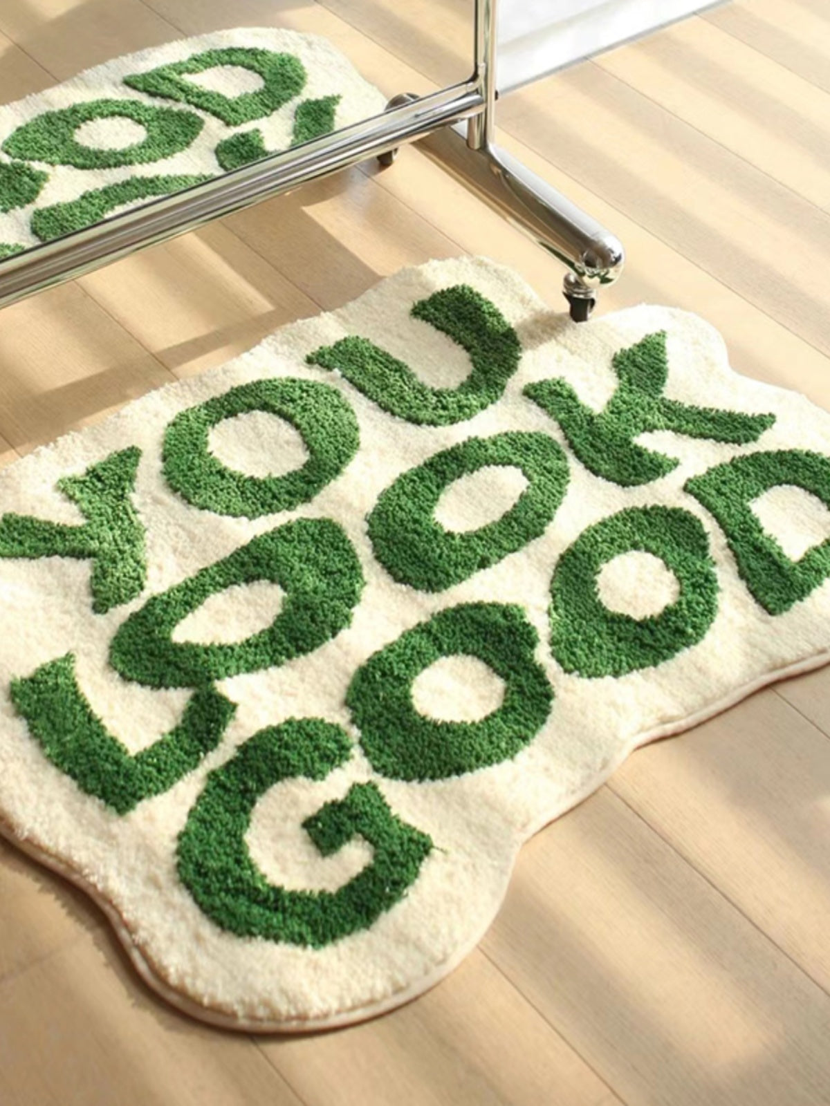 Green You Look Good Non Slip Washable living  ,Bathroom & Rug