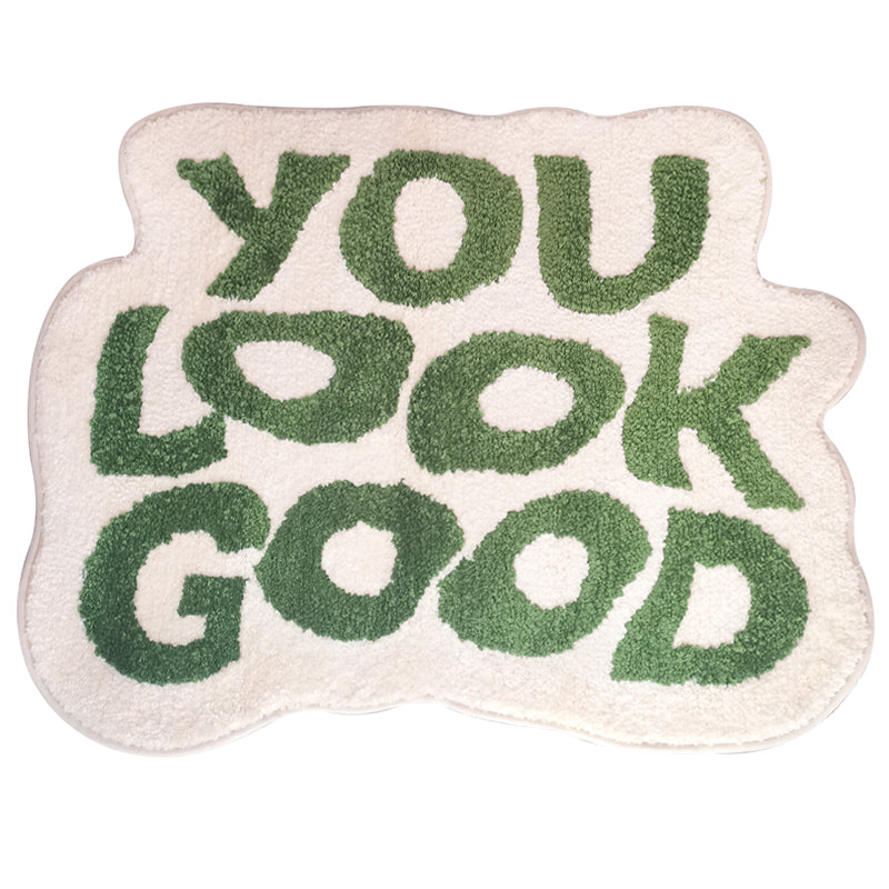 Green You Look Good Non Slip Washable living  ,Bathroom & Rug