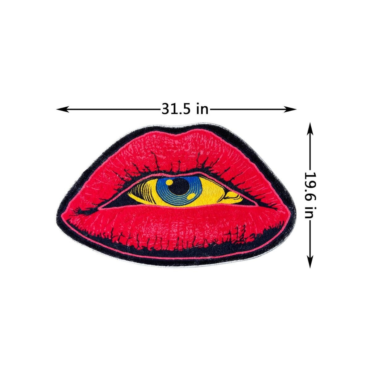 Red Lips and Devil's Eye Pattern Dish Drying Rug