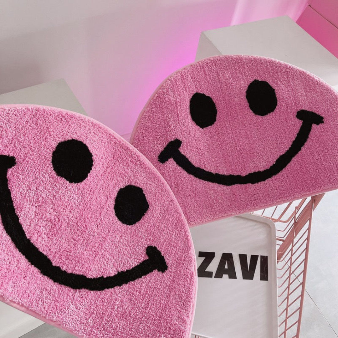 Pink Happy Face Rug