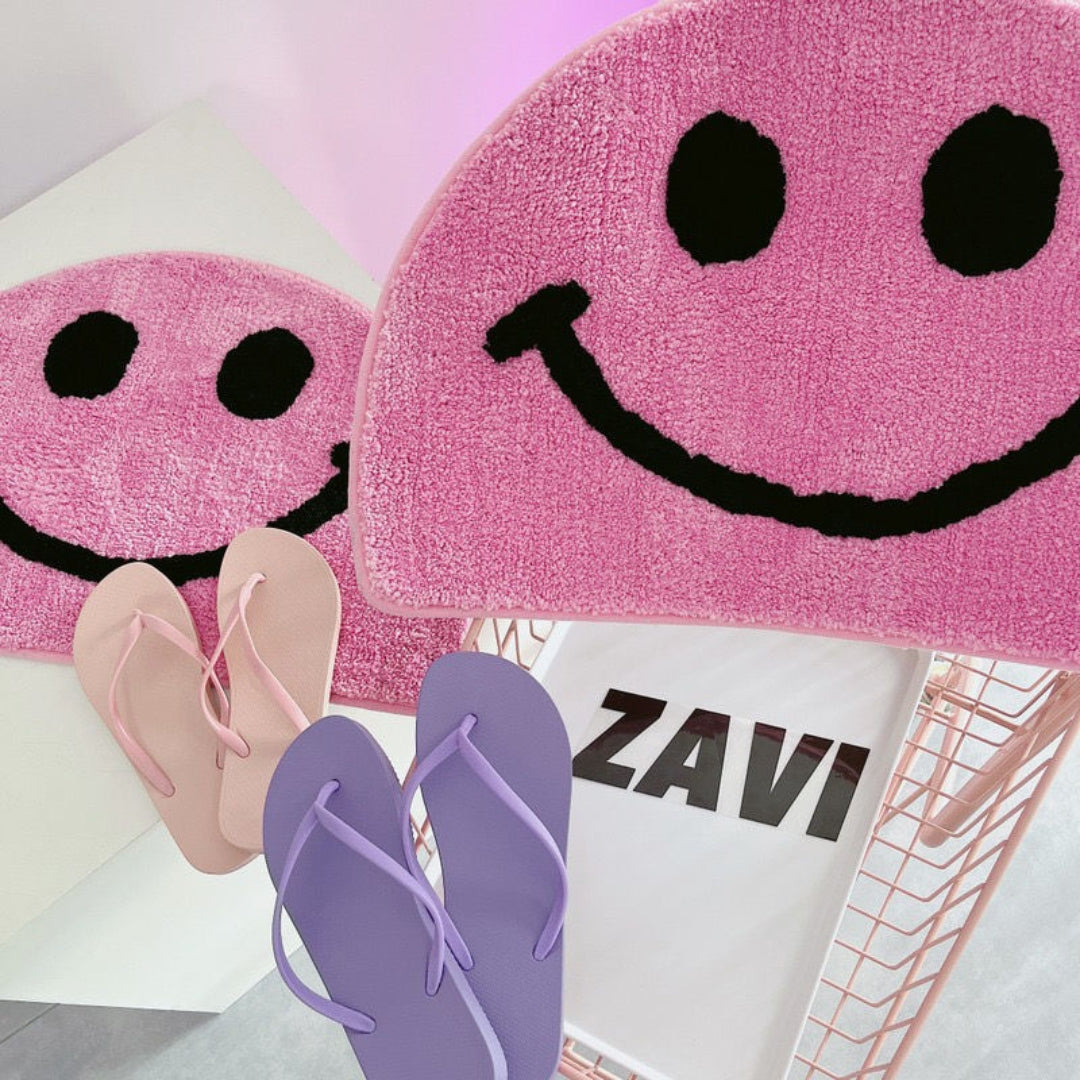 Pink Happy Face Rug