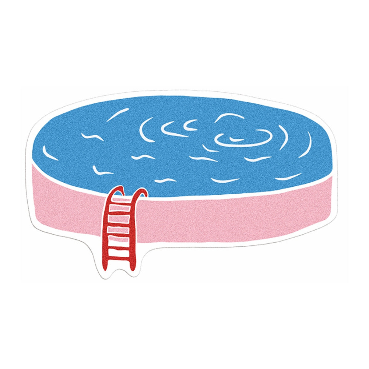 Inflatable pool in summer rug