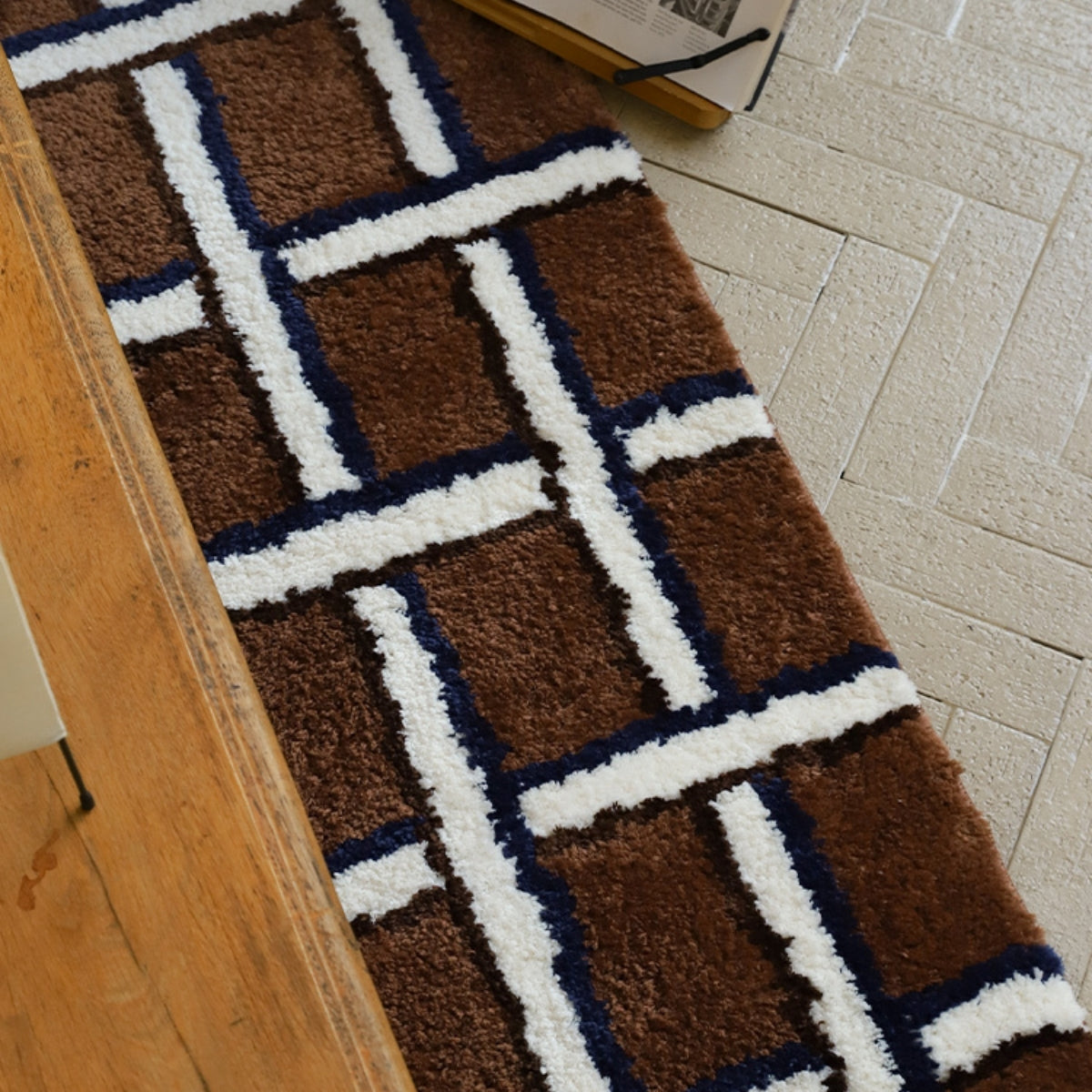 Contrast Checkered Bedside Rug - Bold Patterns - Cozy Accents