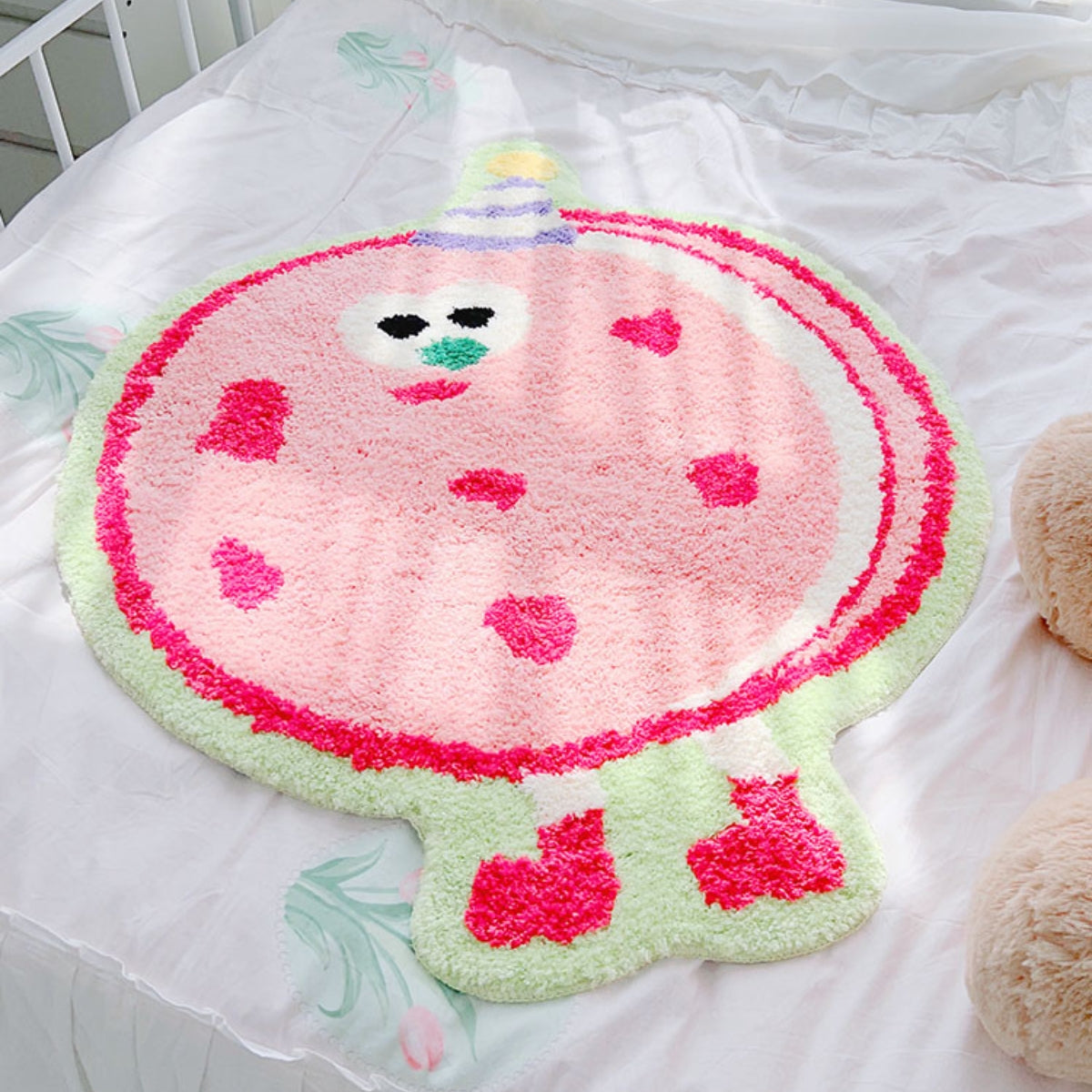 Pink Biscuit Man rug