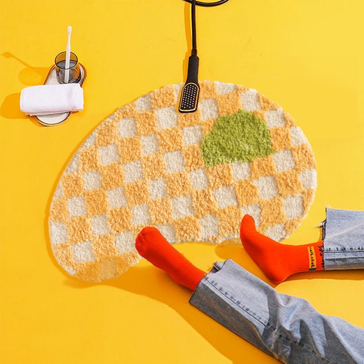 Wind checkerboard living rug