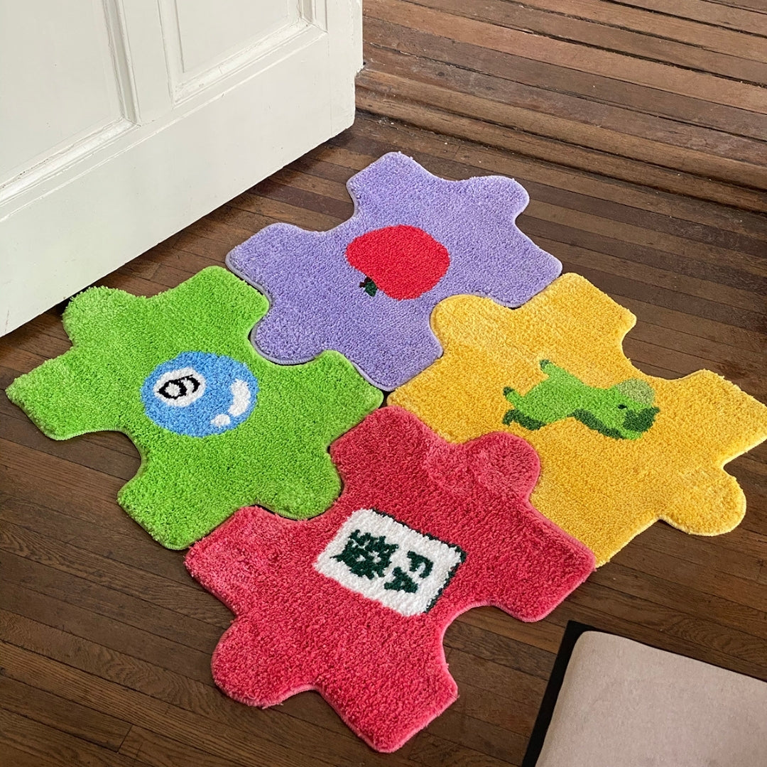 Puzzle Area Rug Playful Interior Design Colorful Statement