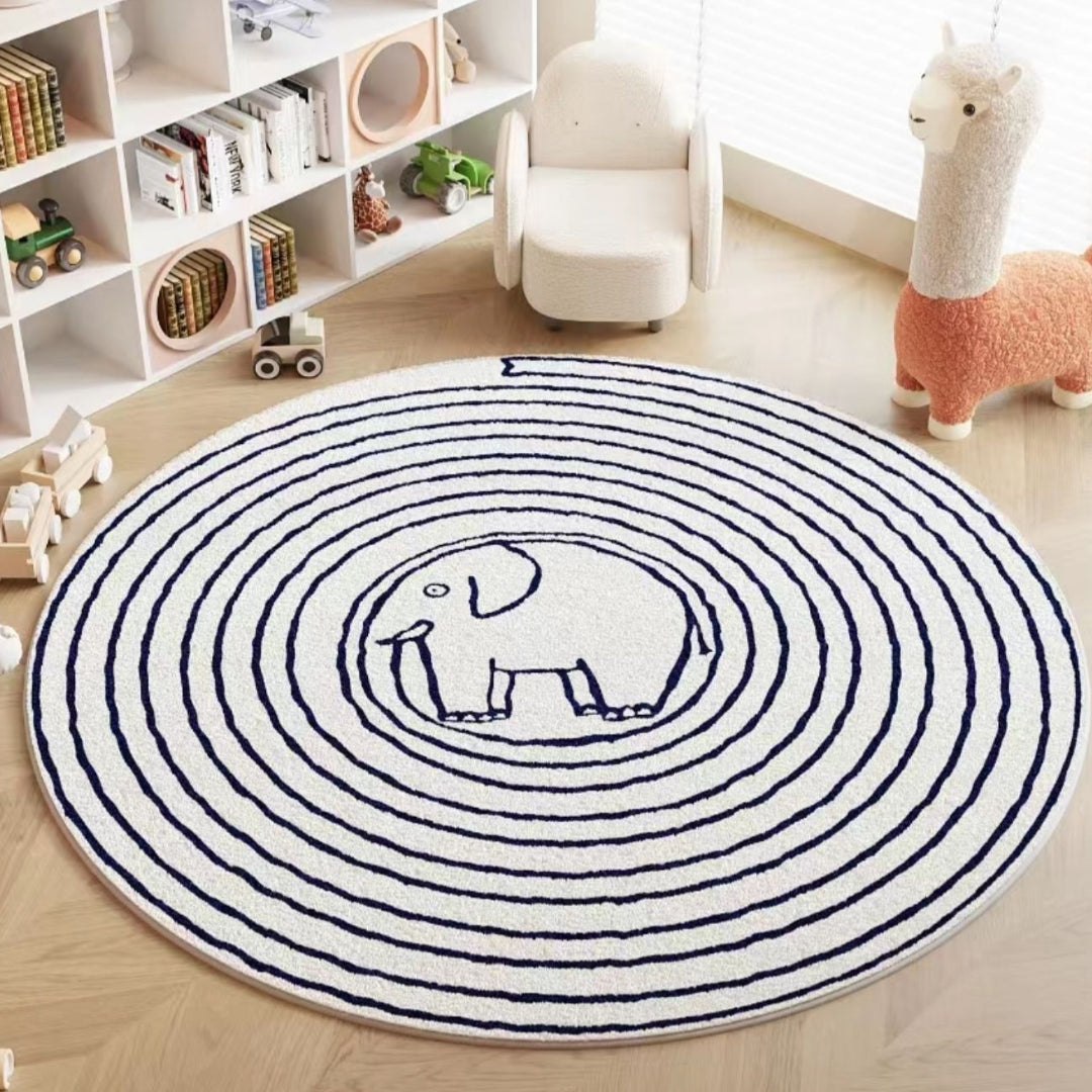 Cute animal round rug