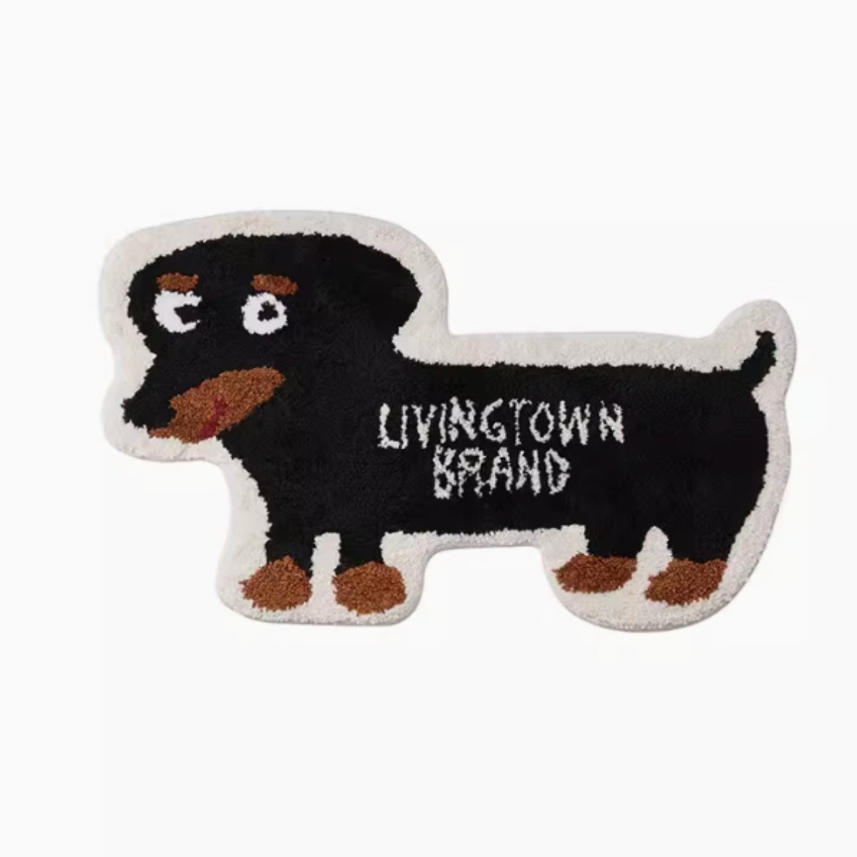 Cartoon cute dachshunds soak up living room & bathroom rug