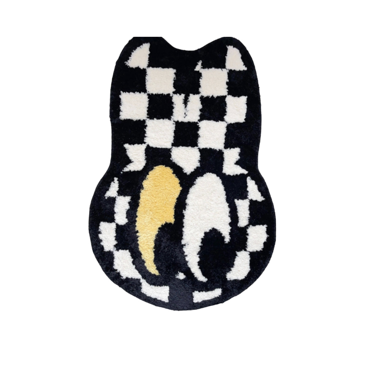 Black and white grid cute bathroom rug