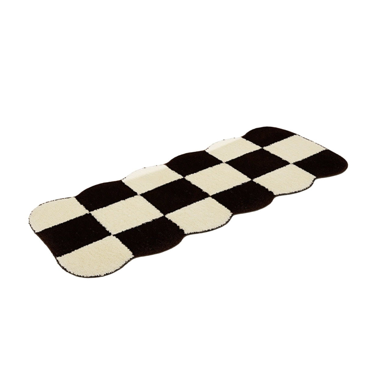 Black and White Plaid Bedroom Bedside Rug Retro Checkerboard